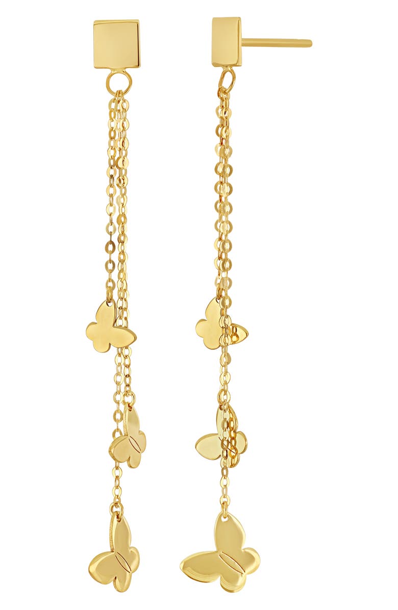 Bony Levy 14K Gold Butterfly Chain Drop Earrings, Main, color, 14K Yellow Gold