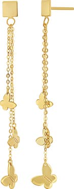Bony Levy 14K Gold Butterfly Chain Drop Earrings