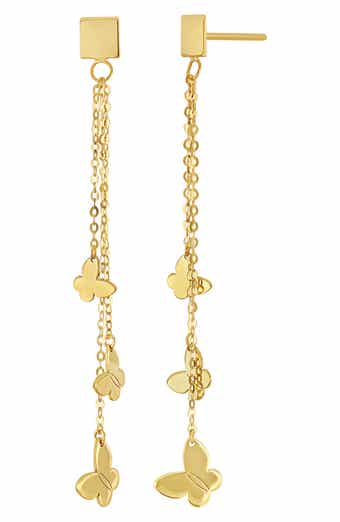 Bony Levy 14K Gold Butterfly Chain Drop Earrings