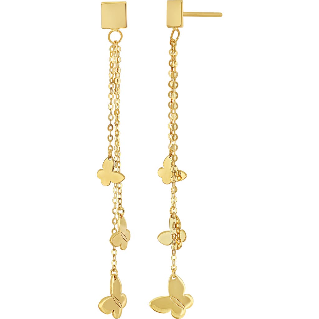 Bony Levy 14k Gold Butterfly Chain Drop Earrings In Gold