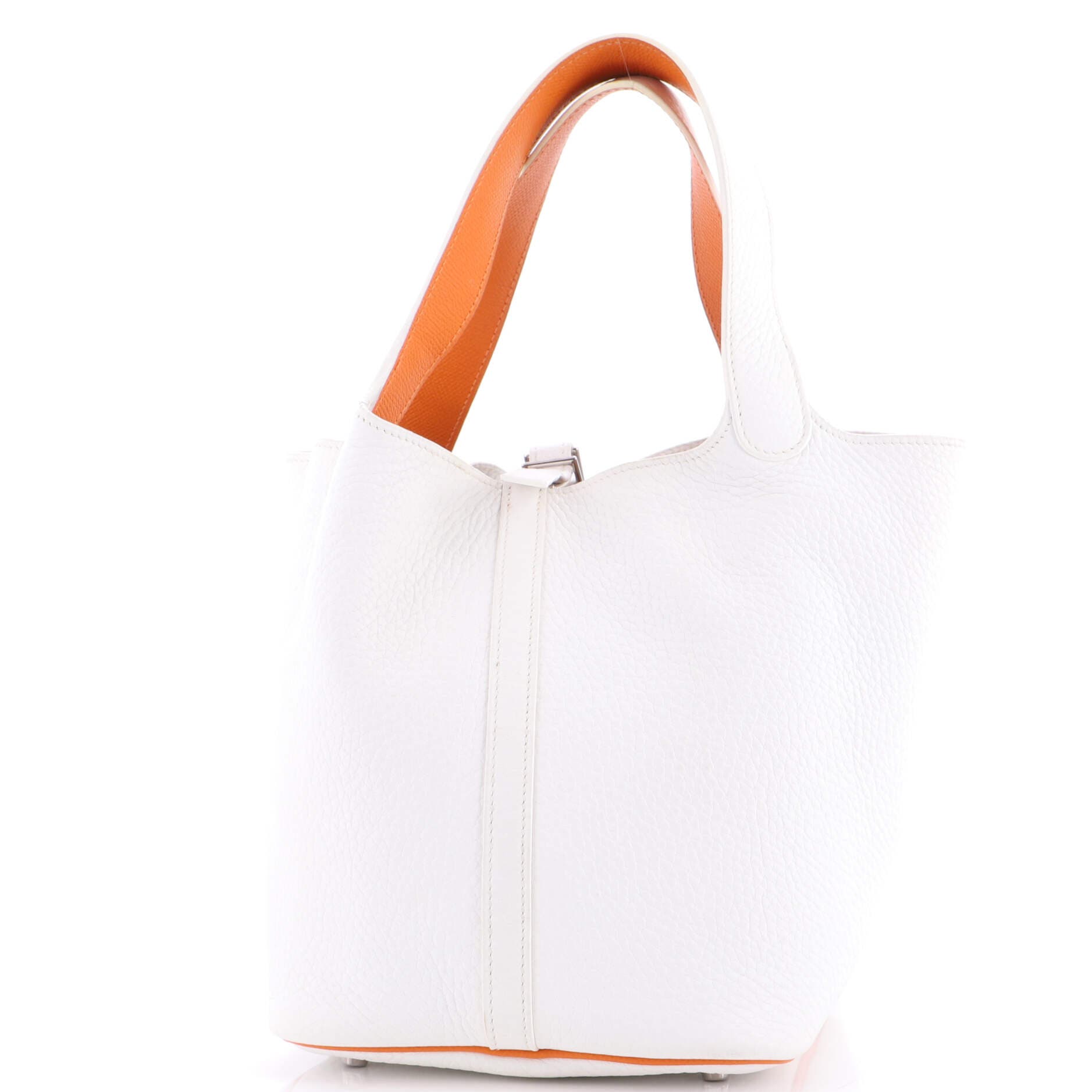 Pre-Owned Hermes Eclat Picotin Lock Bag Clemence MM, Alternate, color, Blanc