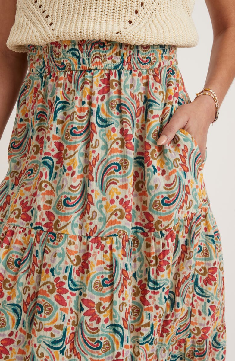 Marine Layer Corrine Paisley Double Cloth Cotton Maxi Skirt, Alternate, color,