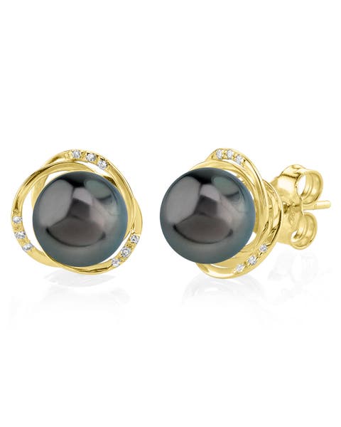 Tahitian South Sea Pearl and Diamond Lexi Earrings