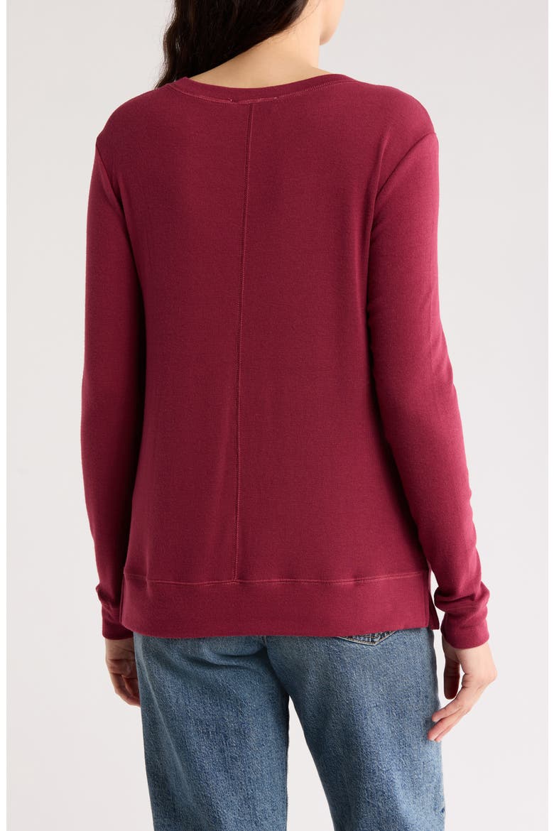 Clover Long Sleeve Tunic T-Shirt, Alternate, color, ZINFANDEL