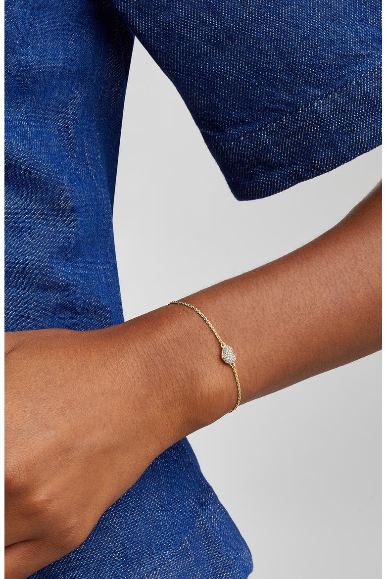 Nura Mini Heart Diamond Bracelet, Alternate, color, YELLOW GOLD