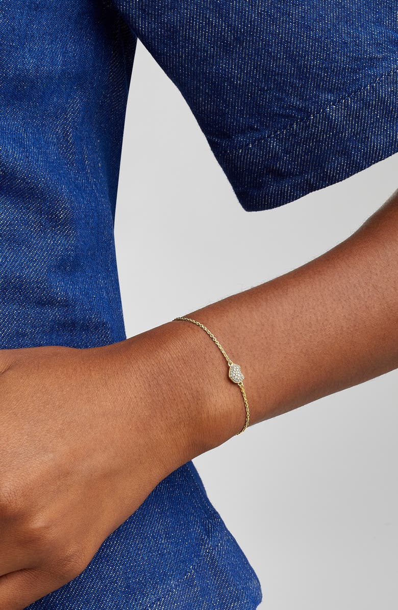 Monica Vinader Nura Mini Heart Diamond Bracelet, Alternate, color, Yellow Gold