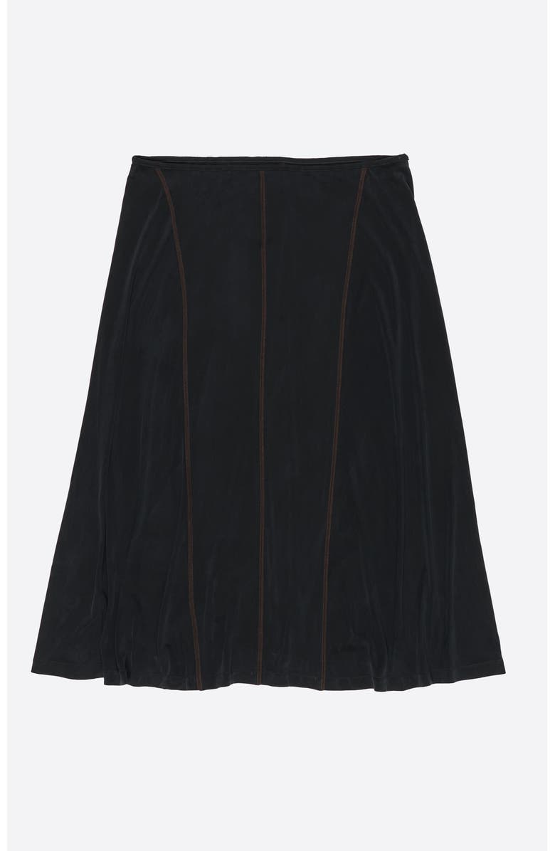 Bimba y Lola Cupro A-Line Skirt, Alternate, color, Washed Black