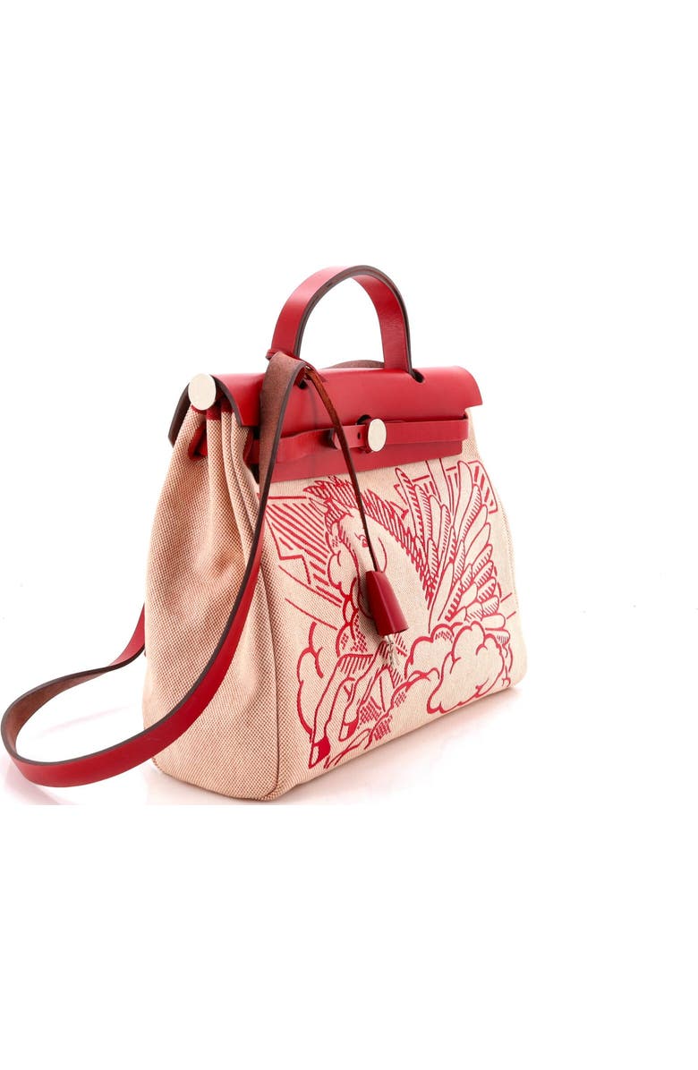 Pre-Owned Hermes Herbag Zip Pegase Pop Toile and Leather 31, Alternate, color, Rouge Piment