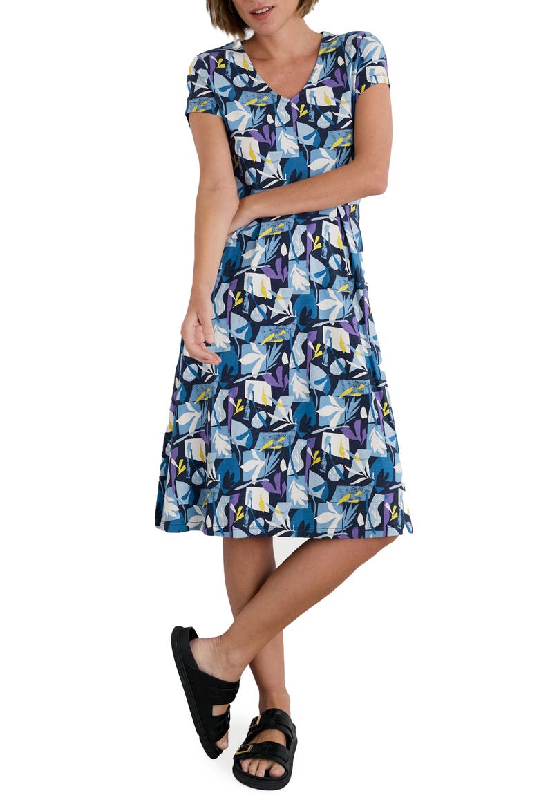 Pier View Stretch Organic Cotton Fit & Flare Dress video