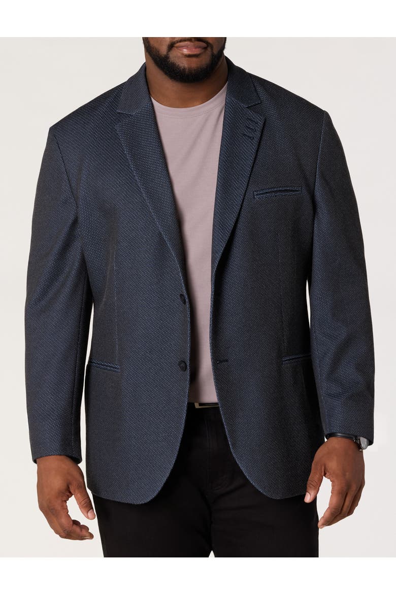 Big & Tall Step Knit Sport Coat, Alternate, color, BLACK
