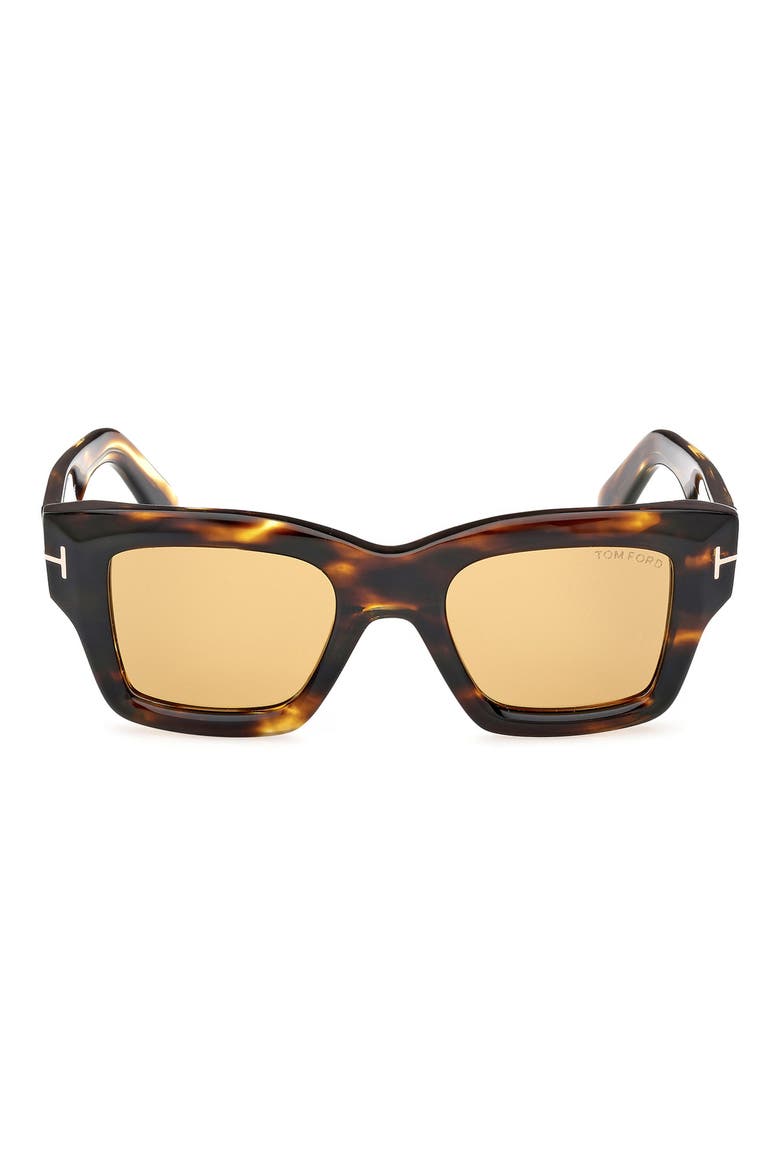 Ilias 50mm Square Sunglasses, Main, color, SHINY HONEY BROWN / AMBER