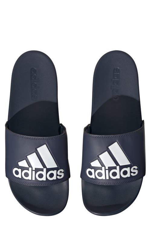 Adidas Originals Adidas Adilette Comfort Slide Sandal In Navy/white/navy