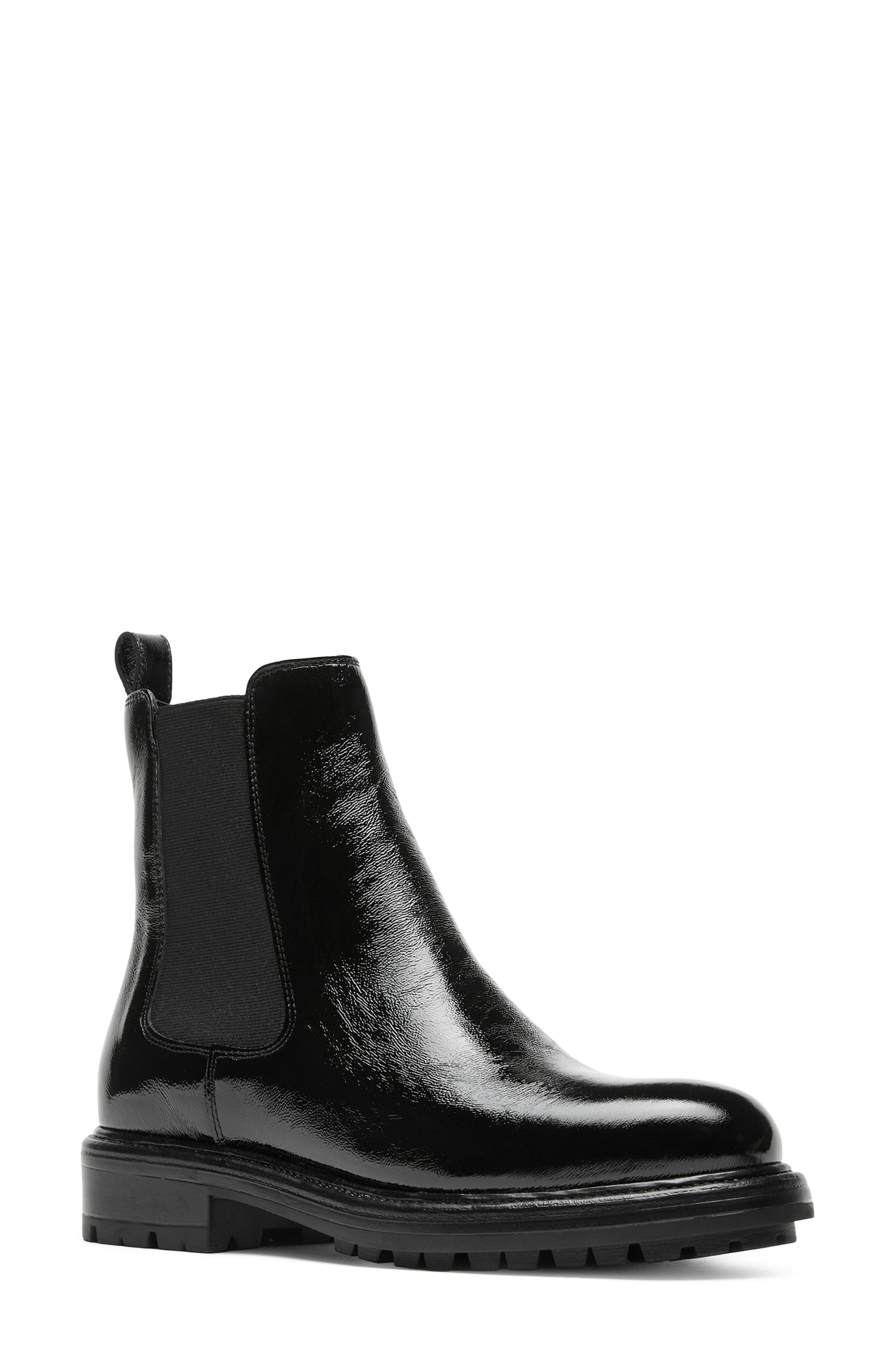 Wake Leather Chelsea Boot, Main, color, BLACK PATENT