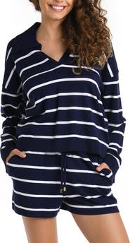 La Blanca Yacht Stripe Cover-Up Top
