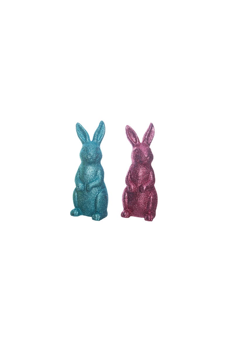 Colorful Glitter Standing Figurines Set of 2, Main, color, Purple