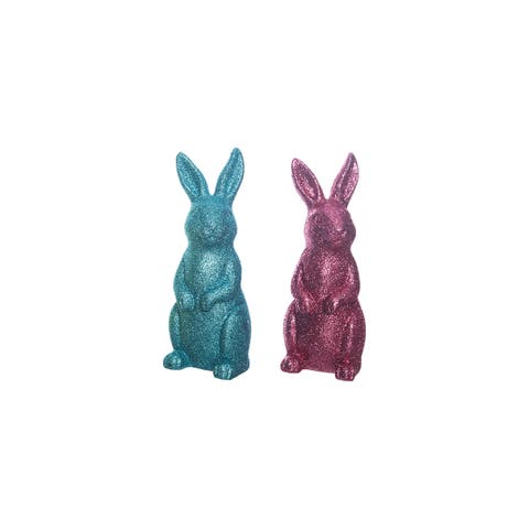 Colorful Glitter Standing Figurines Set of 2