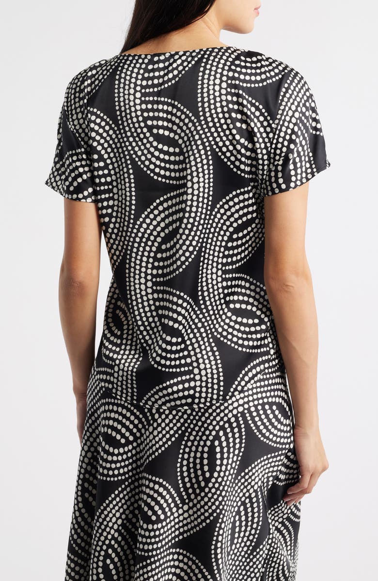 Anne Klein Abstract Print Blouse, Alternate, color, Anne Black/ White Dove