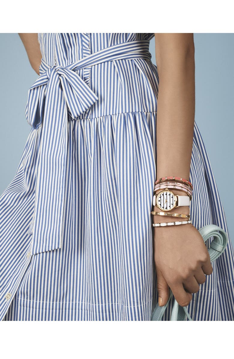 Kate Spade New York crystal hinge bangle, Alternate, color, Silver