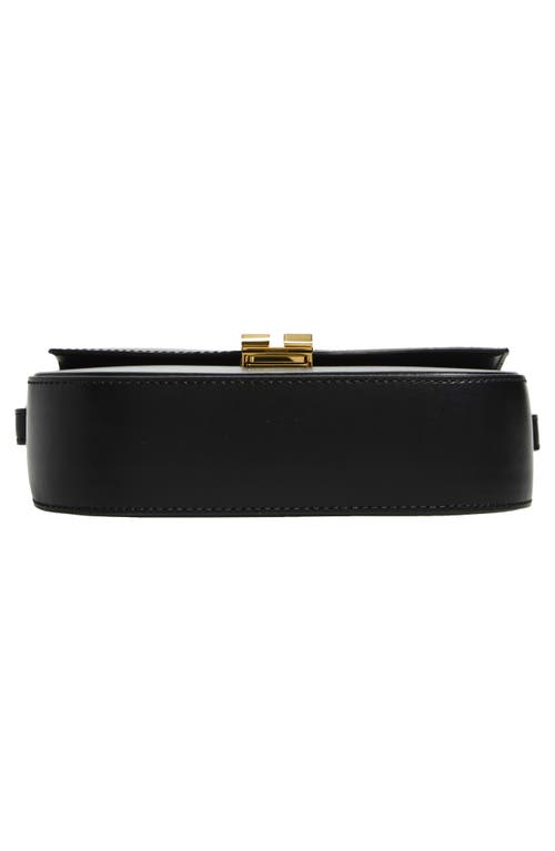 Demellier Small Vancouver Flap Leather Crossbody Bag In Black