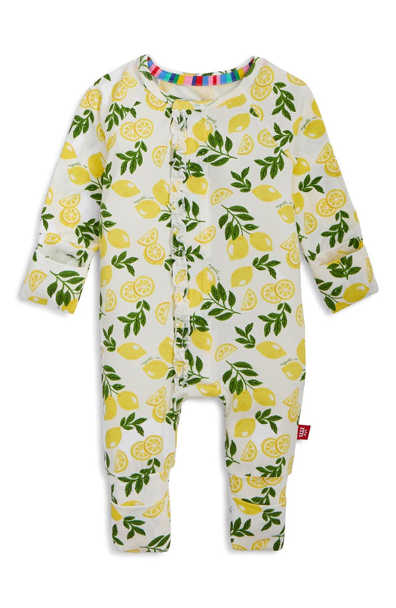 Magnetic Me Simply The Zest Magnetic Closure Covertible One-Piece Pajamas, Main, color, White