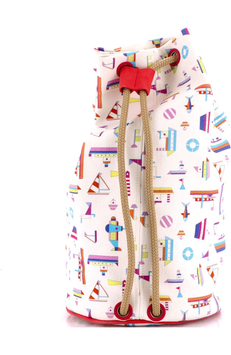 Pre-Owned Hermes Petit Chalutier Duffle Bag Printed Canvas, Alternate, color,