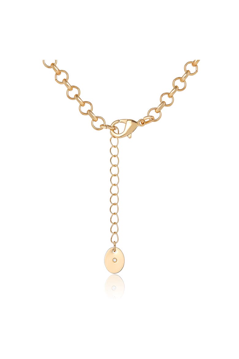 Heart Script Logo Necklace, Alternate, color, Gold Tone
