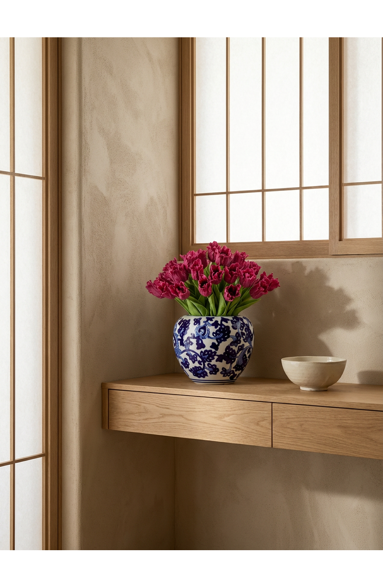 CocoBella Claude RealTouch Tulip Toile Arrangement, Alternate, color, Fuschia