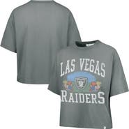 '47 Women's '47  Gray Las Vegas Raiders Florentina Montauk Cropped T-Shirt