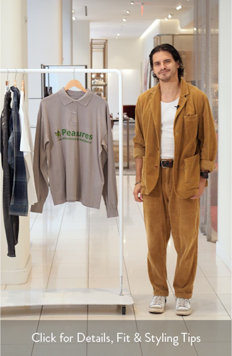 Exchange Long Sleeve Cotton Graphic Polo, sales video thumbnail