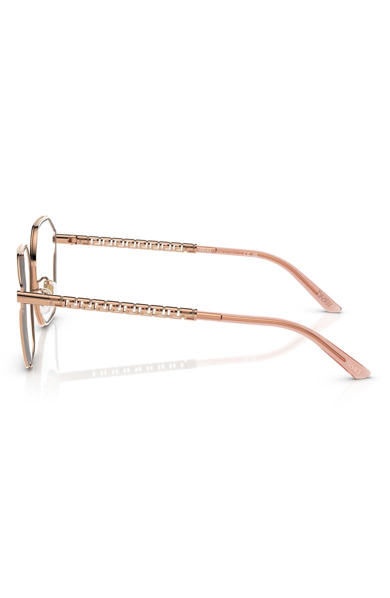 Versace 55mm Geometric Optical Glasses, Alternate, color, Rose Gold
