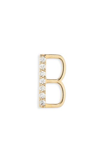 Lana 14k Gold Diamond Initial Single Stud Earring In Gold