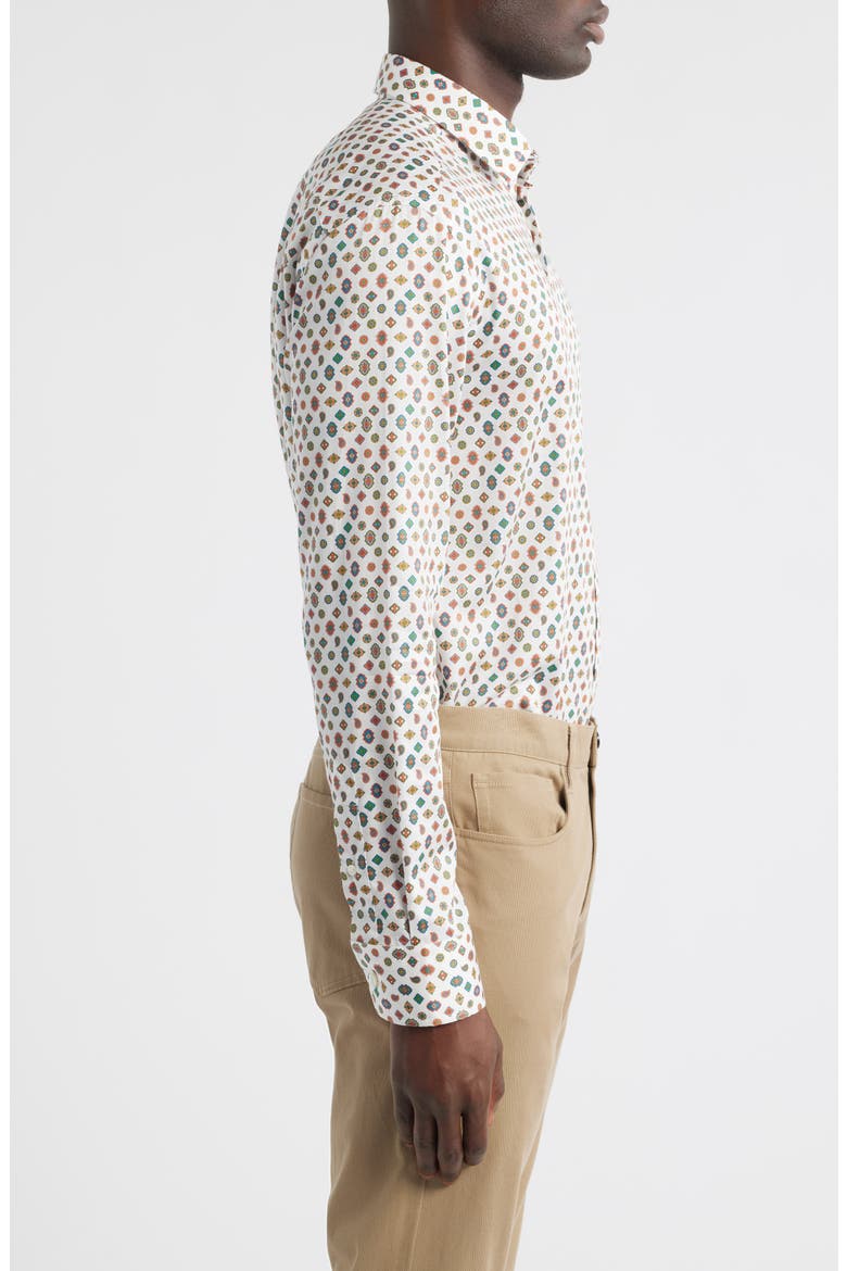 Roma Cotton Muslin Dress Shirt, Alternate, color, STAMPA F.DO BIANCO