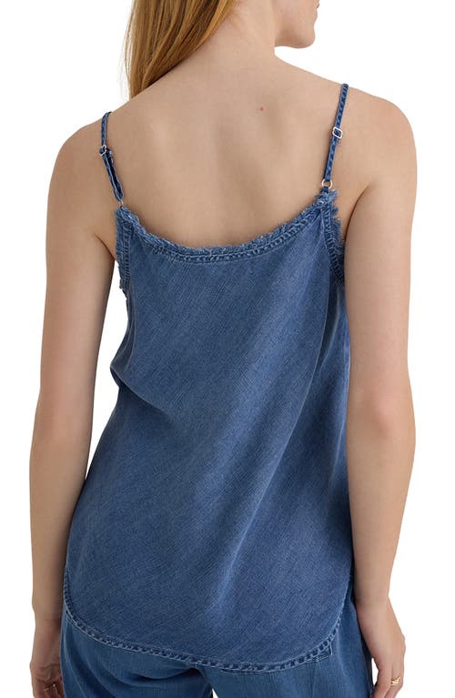 Bella Dahl Frayed Chambray Camisole In Blue