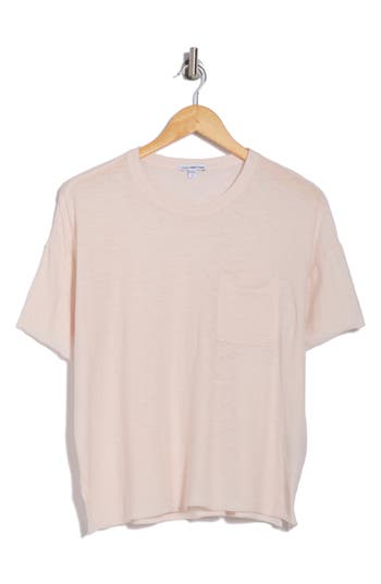 Shop James Perse Crewneck Pocket T-shirt In Zephyr