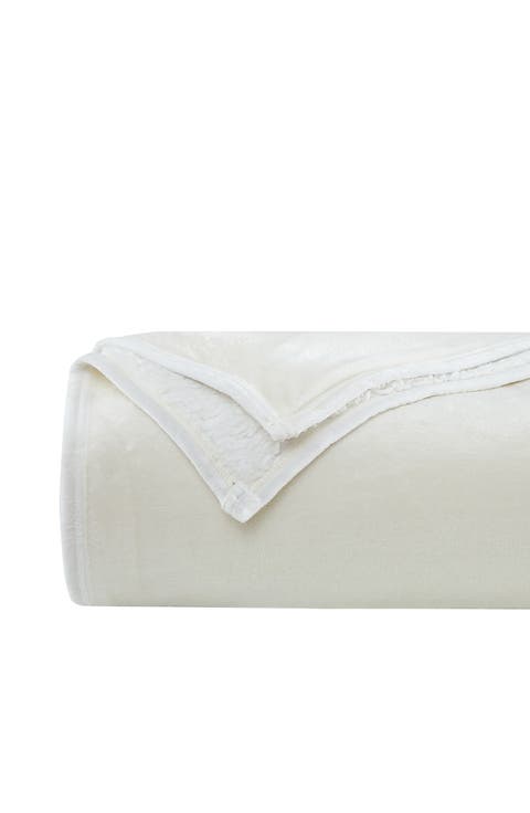 Microfleece Faux Shearling Lined Reversible Throw Blanket - 50" x 70"