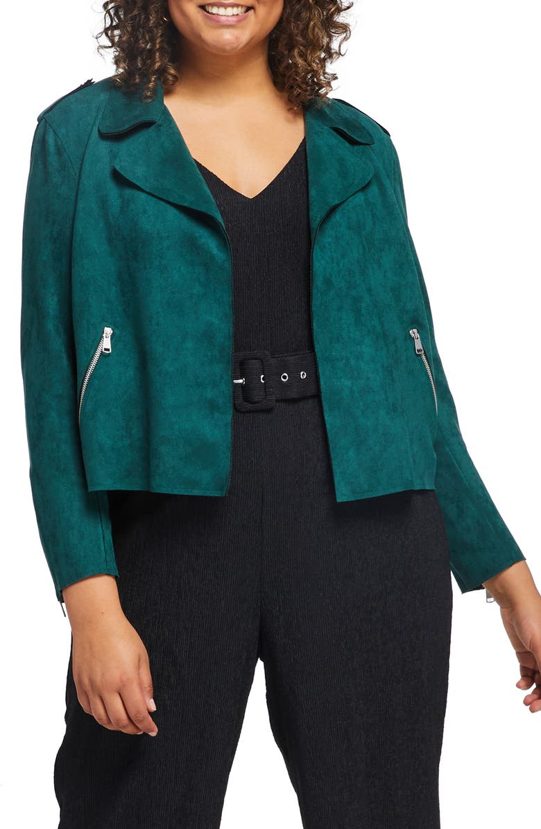 Estelle San Diego Faux Suede Biker Jacket, Main, color,