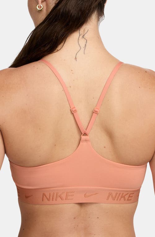 Nike Indy Light Support Padded Adjustable Sports Bra In Orange