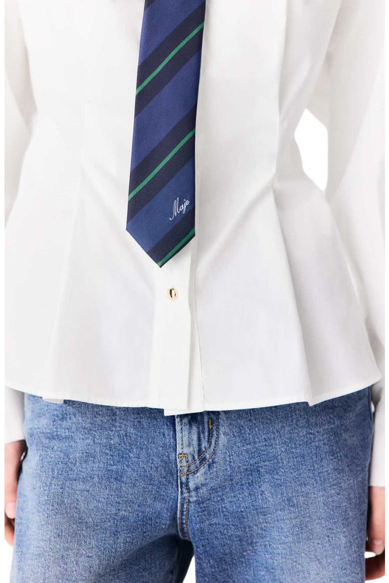 Striped Silk Tie, Alternate, color, Marine blue