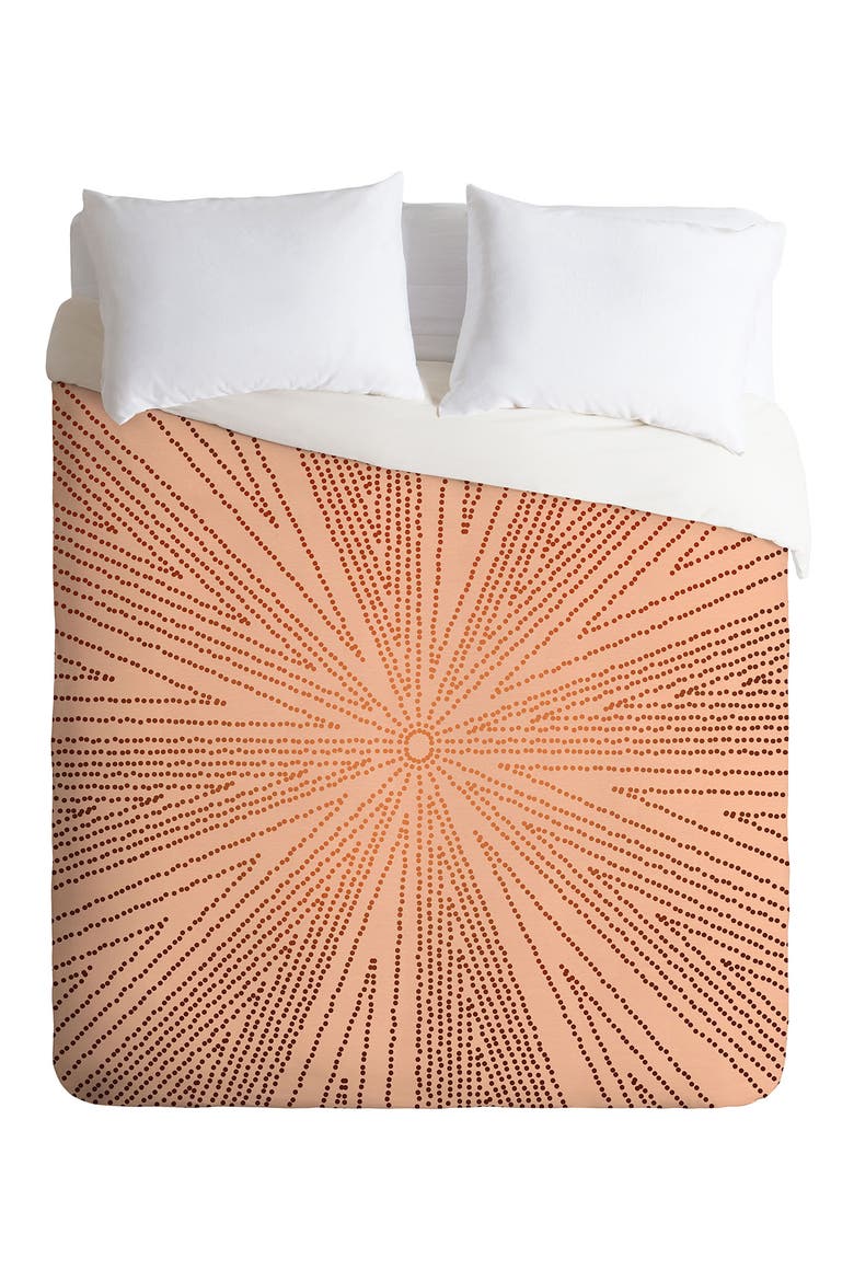 Iveta Abolina Copper Leaf Duvet Cover & Sham Set, Alternate, color, PINK