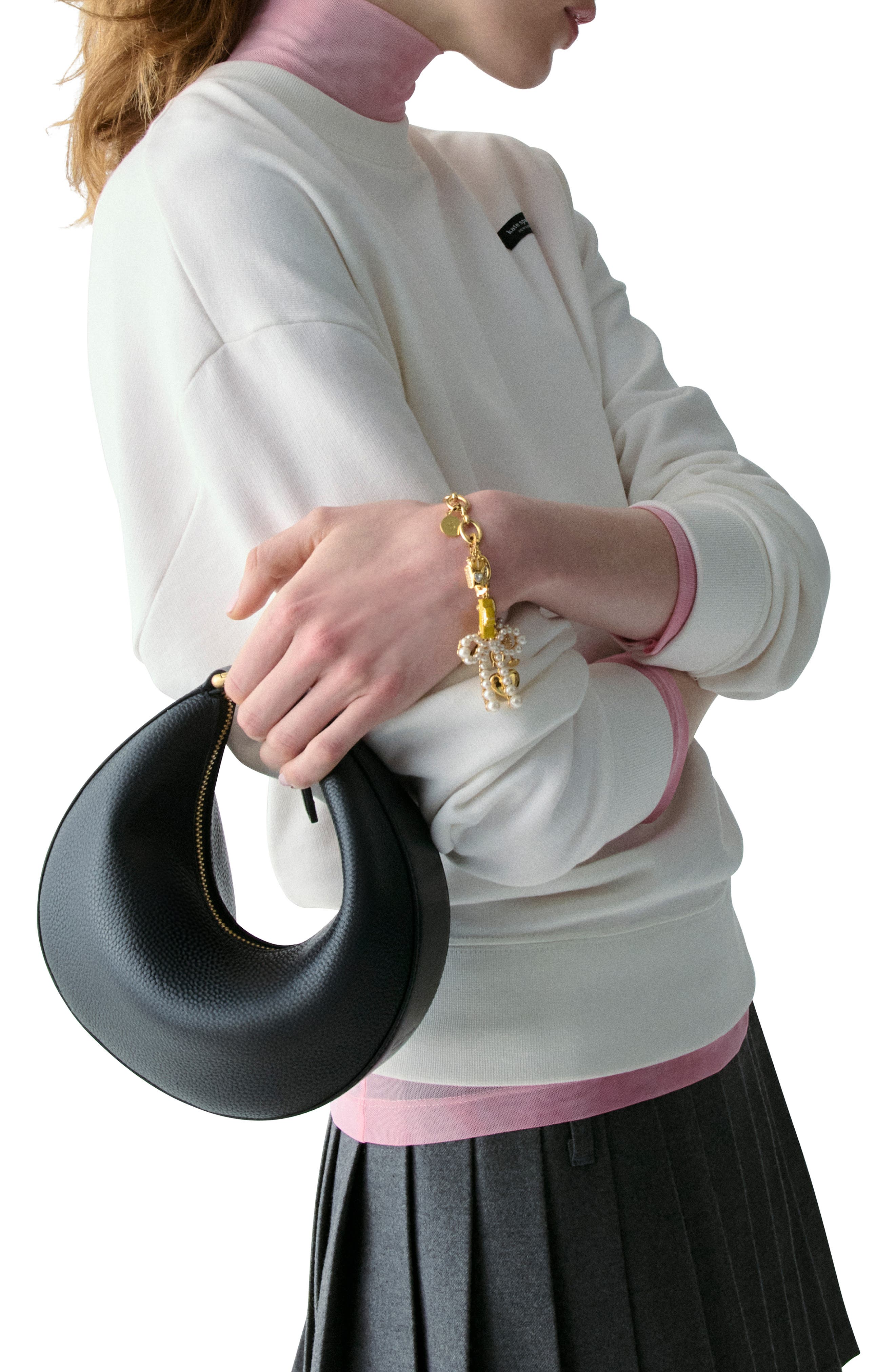 Kate Spade New York duo pebble leather crossbody bag, Alternate, color, Black