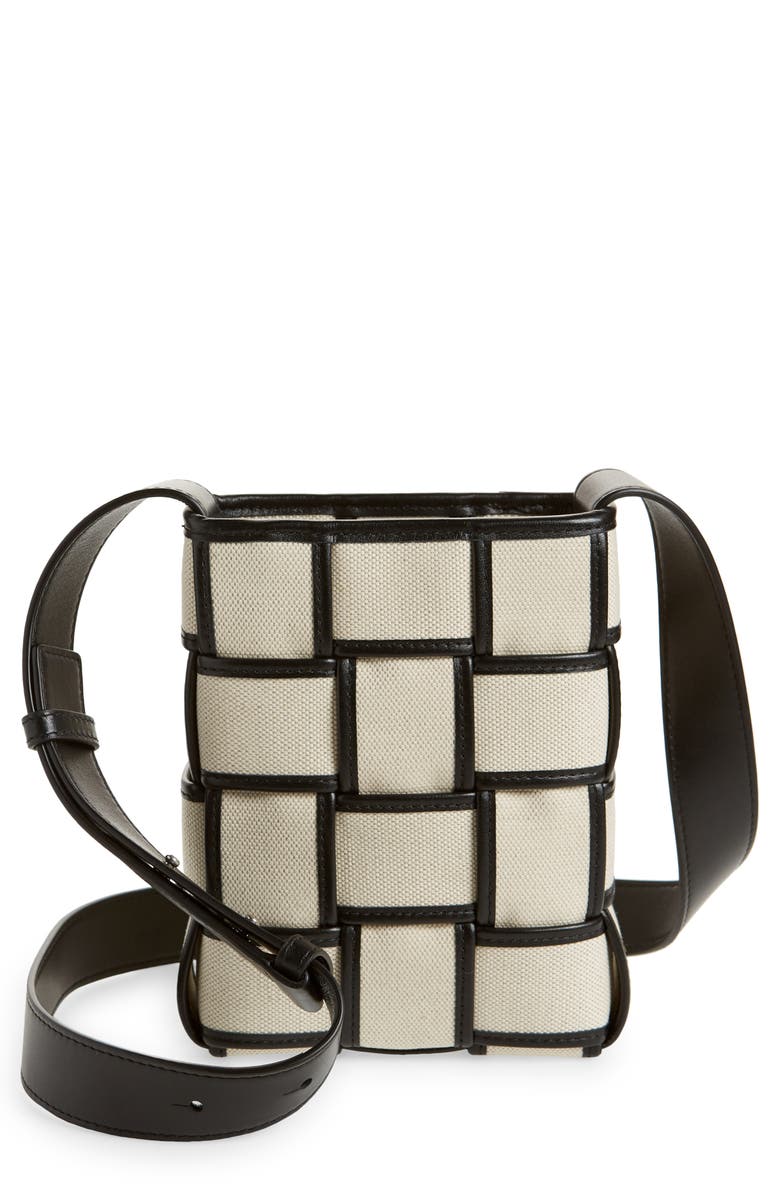 Bottega Veneta Cassette Canvas & Leather Phone Pouch, Main, color,