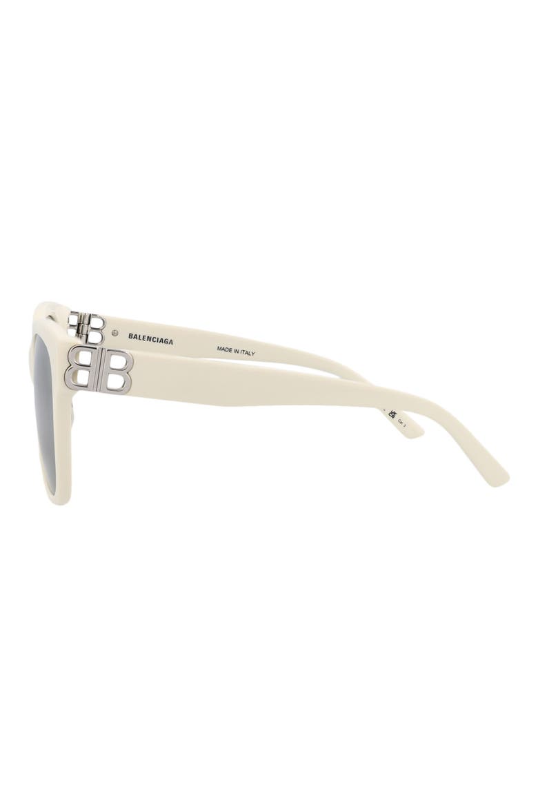 57mm Square Sunglasses, Alternate, color, WHITE SILVER SILVER