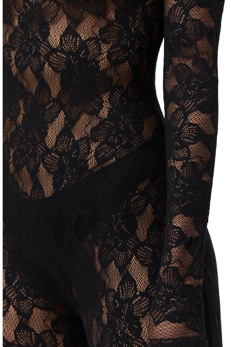 Lace Turtleneck Jumpsuit, Alternate, color, BLACK