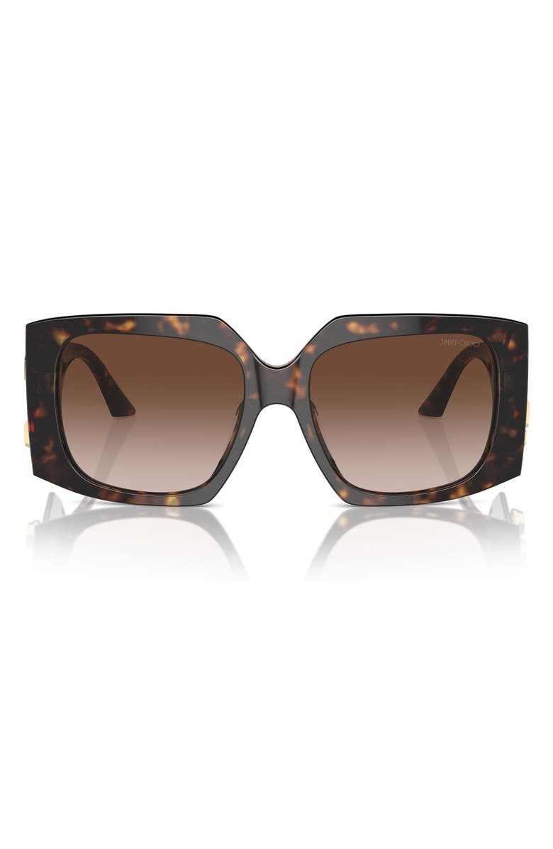 Jimmy Choo 55mm Gradient Butterfly Sunglasses, Main, color, Havana / Gradient Brown