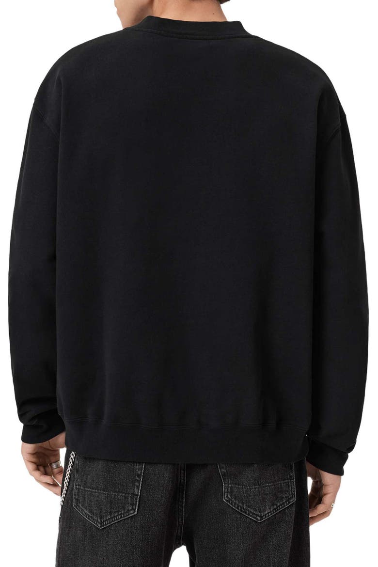 Xander Crewneck Sweatshirt, Alternate, color, JET BLACK