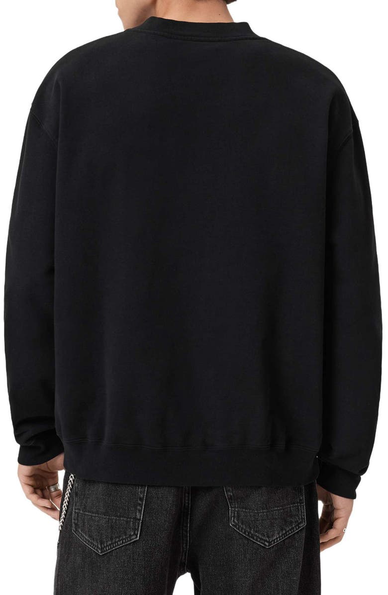 AllSaints Xander Crewneck Sweatshirt, Alternate, color, Jet Black
