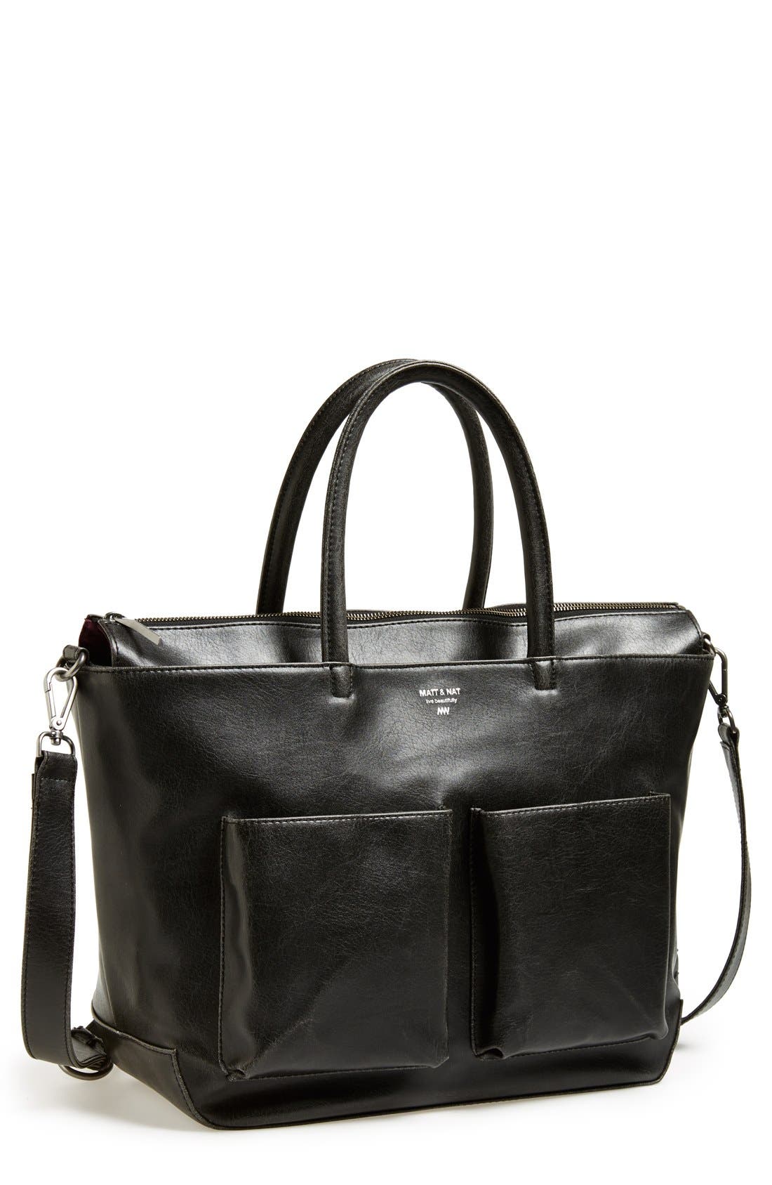 Matt & Nat 'Raylan' Vegan Leather Diaper Bag, Main, color, 