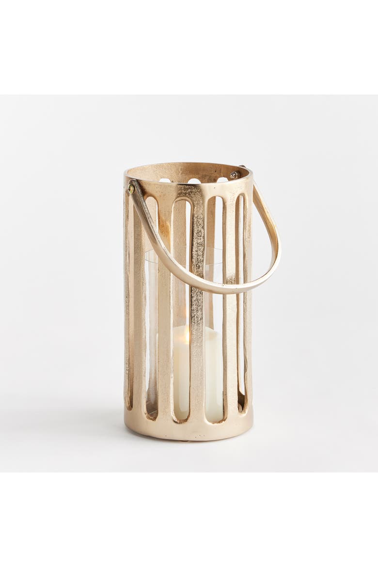 Huxley Hurricane Candle Holder Short, Alternate, color, Gold