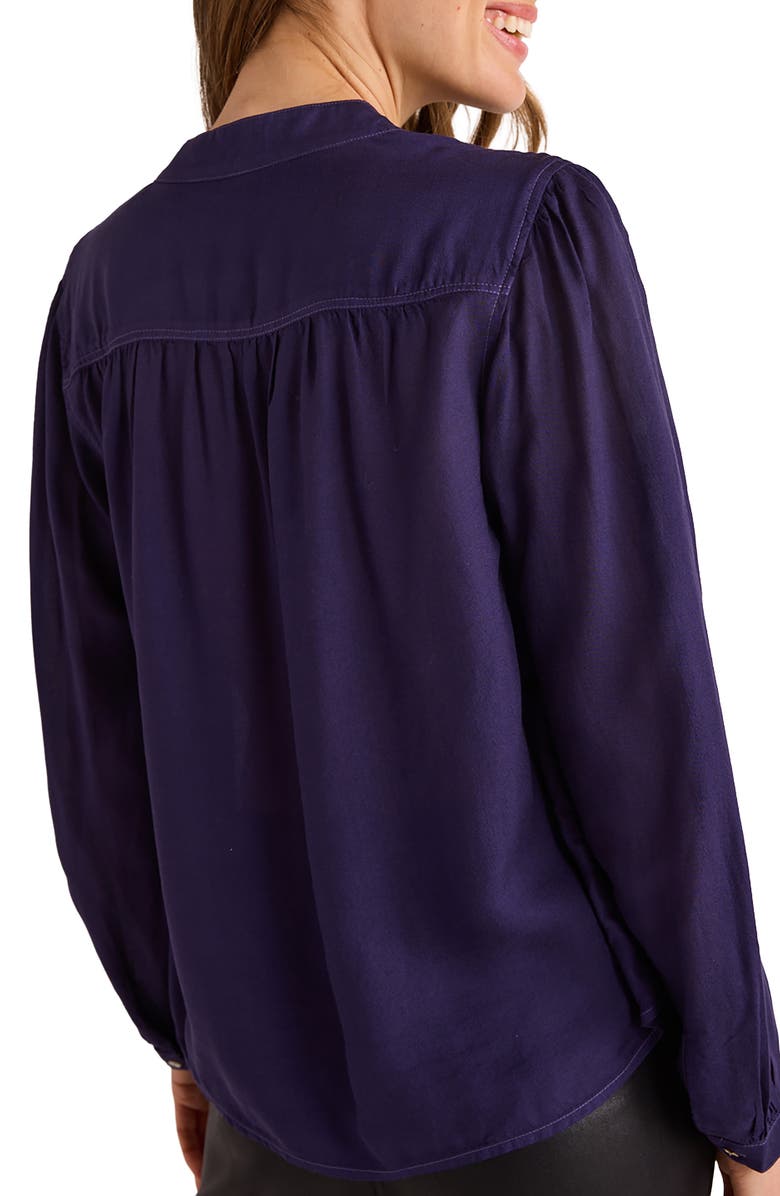 Bella Dahl Flowy Tie Neck Top, Alternate, color, Dark Sapphire