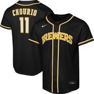 Nike Youth Nike Jackson Chourio Black Milwaukee Brewers Fashion Replica Player Jersey